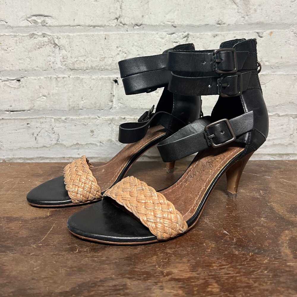 Sam Edelman Black and Tan Heels - Size 6